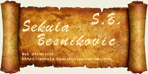 Sekula Besniković vizit kartica